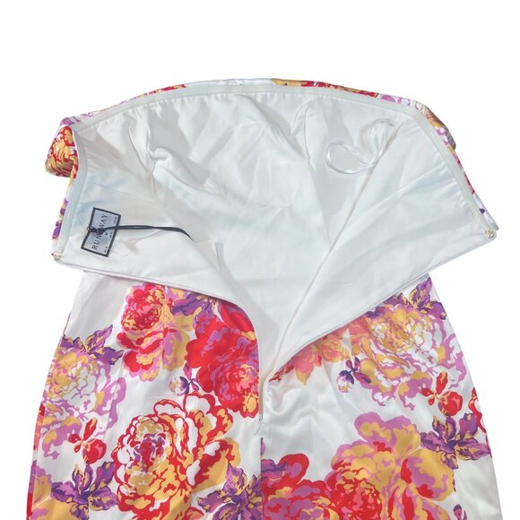 Runaway The Label Strapless Floral Satin Jade Mini Dress Acadia M US 6 UK 10 NWT - Picture 3 of 7